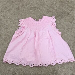 Crown and Ivy Pink Eyelet Blouse Size XL